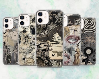 Emo Phone Case Grunge Gothic Edgy Cover for iPhone 16, 15, 14, 13, 12 Samsung S25, S24, S23, A56, A15 Pixel 9A, 9Pro XL, 8A, 8Pro