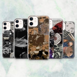 Drummer Phone Case Music Drum Kit Band Cover for iPhone 17, 16, 15, 14, 13, 12 Samsung S26, S25, A17, A56, Pixel 10 Pro XL, 9A, 8