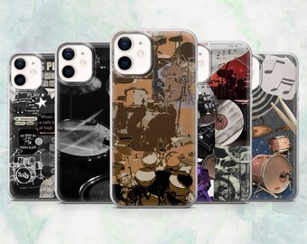 Drummer Phone Case Music Drum Kit Band Cover for iPhone 17, 16, 15, 14, 13, 12 Samsung S26, S25, A17, A56, Pixel 10 Pro XL, 9A, 8