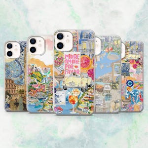 Italië telefoonhoesje Italiaanse zomer Amalfi Cover voor iPhone 16, 15, 14, 13, 12 Samsung S25, S24, S23, A56, A15 Pixel 9A, 9Pro XL, 8A, 8Pro