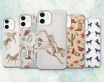 Cowboy Phone Case – Western Horses Rodeo Cover | iPhone 16, 15, 14, 13, 12, 11 | Samsung S25, S24, A16, A56 | Pixel 9A, 8A, 7A