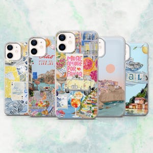 Italy Phone Case Amalfi Coast Italian Cover for iPhone 16, 15, 14, 13, 12 Samsung S25, S24, S23, A56, A15 Pixel 9A, 9Pro XL, 8A, 8Pro