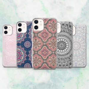 Mandala Phone Case Boho Spiritual Yoga Cover for iPhone 16, 15, 14, 13, 12 Samsung S25, S24, S23, A56, A15 Pixel 9A, 9Pro XL, 8A, 8Pro