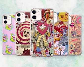 Clown Handyhülle Karneval Zirkus Joker Cover | iPhone 16, 15, 14, 13, 12, 11 | Samsung S25, S24, A16, A56 | Pixel 9A, 8A, 7A