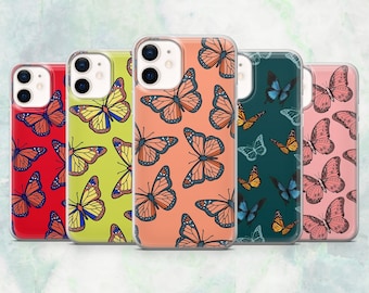 Butterfly Phone Case Monarch Nature Colorful Cover for iPhone 17, 16, 15, 14, 13, 12 Samsung S26, S25, A17, A56, Pixel 10Pro XL, 9A 8