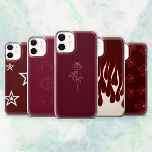 Burgundy Phone Case Dark Red Maroon Cover for iPhone 16, 15, 14, 13, 12 Samsung S25, S24, S23, A56, A15 Pixel 9A, 9Pro XL, 8A, 8Pro