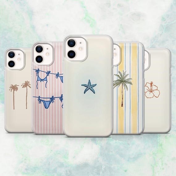 Beachy Phone Case Coastal Tropical Hawaii Cover for iPhone 16, 15, 14, 13, 12 Samsung S25, S24, S23, A56, A15 Pixel 9A, 9Pro XL, 8A, 8Pro