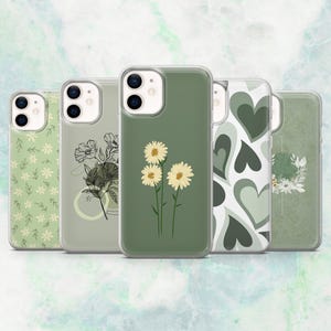 Green Phone Case Sage Green Earthy Cover for iPhone 16, 15, 14, 13, 12 Samsung S25, S24, S23, A56, A15 Pixel 9A, 9Pro XL, 8A, 8Pro