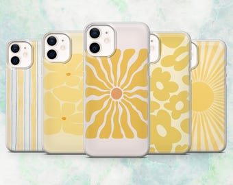 Yellow Phone Case Simple Yellow Vibes Cover for iPhone 16, 15, 14, 13, 12 Samsung S25, S24, S23, A56, A15 Pixel 9A, 9Pro XL, 8A, 8Pro