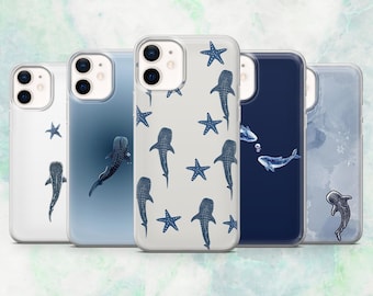 Whale Shark Phone Case Shark Aquatic Ocean Cover for iPhone 16, 15, 14, 13, 12 Samsung S25, S24, S23, A56, A15 Pixel 9A, 9Pro XL, 8A, 8Pro