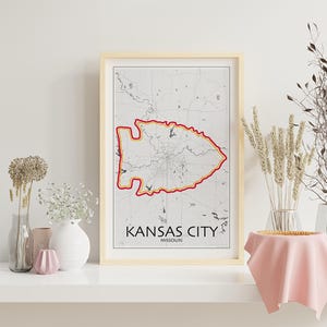 Kansas City Arrowhead Chiefs Map, Chiefs' Kingdom, New Home Gift, Home Decor, Travel Memories - Digital Download
