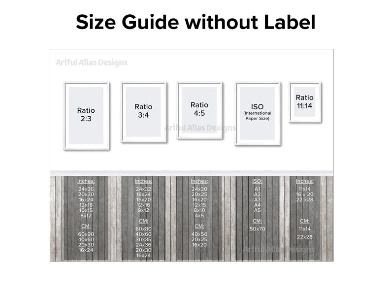Wall Art Size Guide: Frame & Poster Comparison Chart (digital Download ...