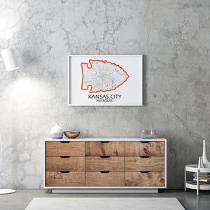 Kansas City Pfeilspitze Chiefs Karte, Neues Haus Geschenk, Wohnkultur, Reiseerinnerungen, Häuptlinge Königreich - Digital Download