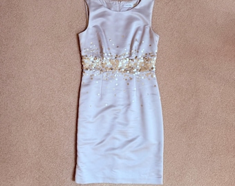 Calvin Klein Paillette Sleeveless Satin Sheath Dress Sequin Embellishment  Women 6