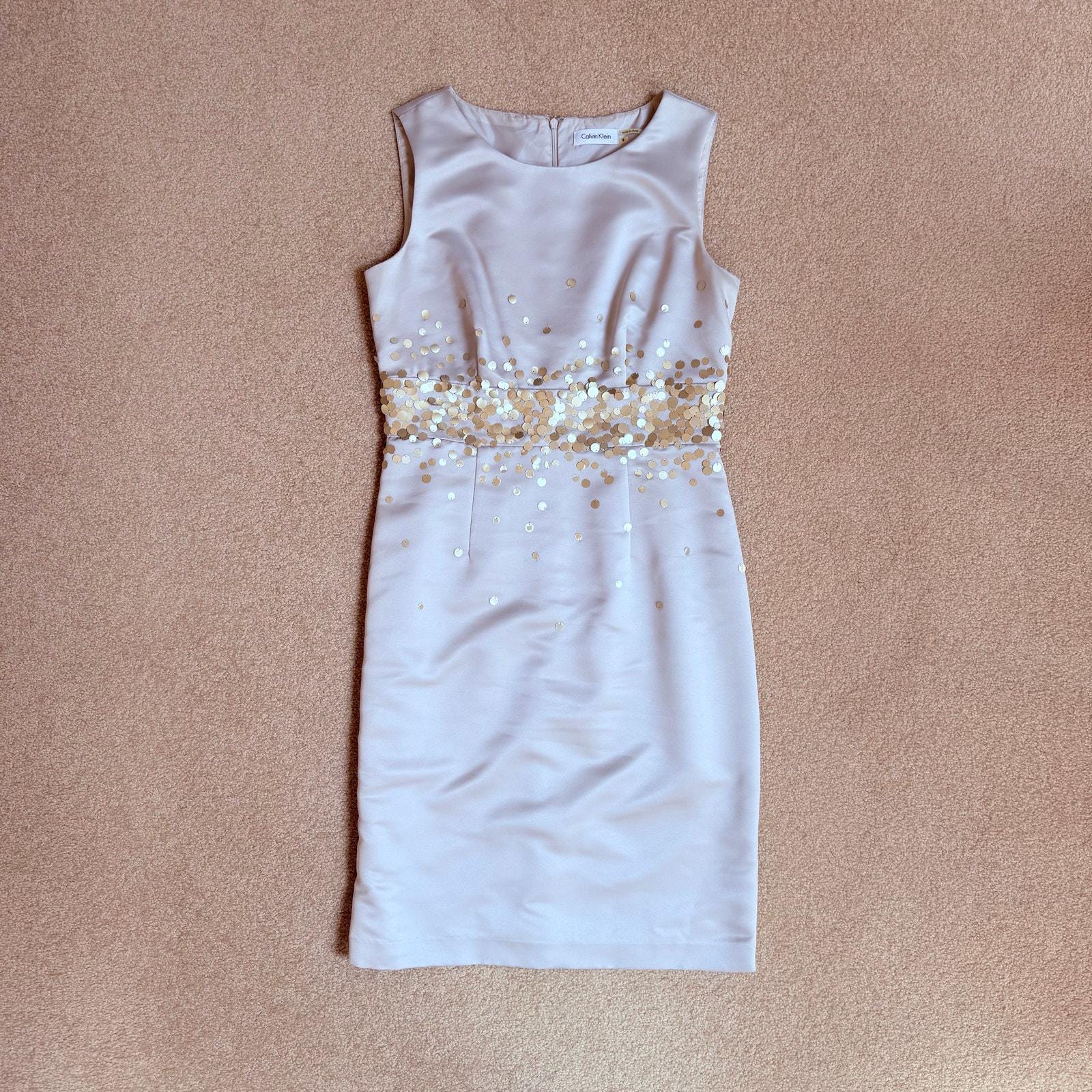 Calvin Klein Paillette Sleeveless Satin Sheath Dress Sequin Embellishment Women 6 - Etsy Calvin Klein Paillette Sleeveless Satin Sheath Dress Sequin Embellishment Women 6 - Etsy