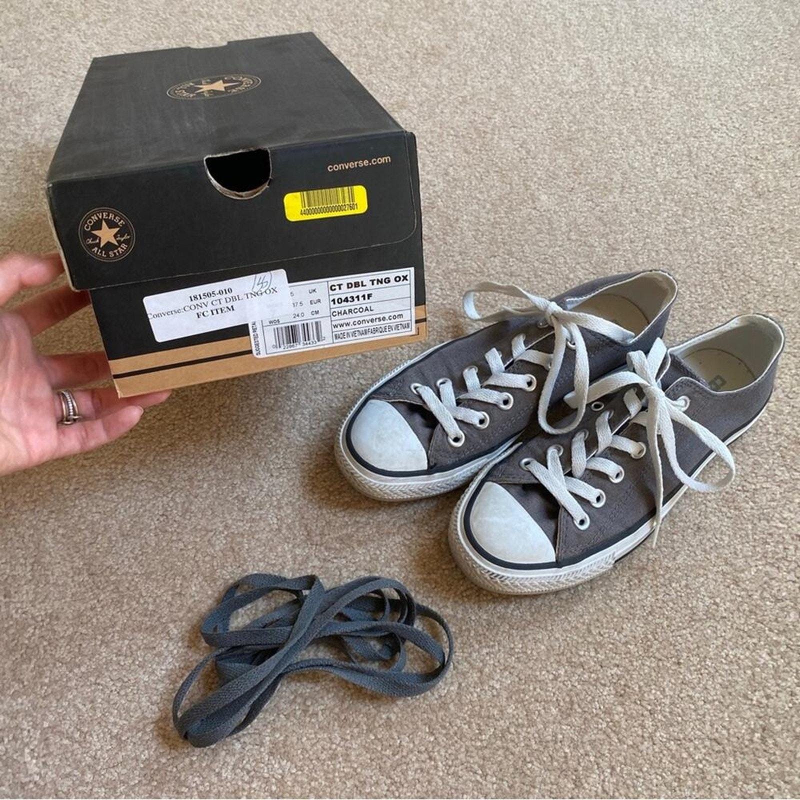 Vintage Converse Charcoal Grey Double-tongue Chuck Taylor All-star