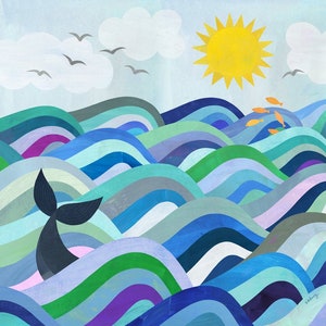 Enchanted Sea | A Colorful Ocean Art Print for Nursery, Kid's room or Beach House