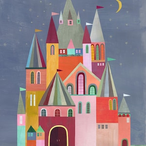 Fairytale Castle | Paper Art Print for Nursery, Girls Room or Boys Room