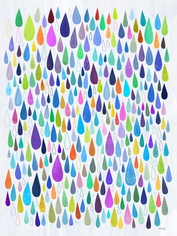 Items similar to Rain, Rain, Abstract Art Print on Etsy