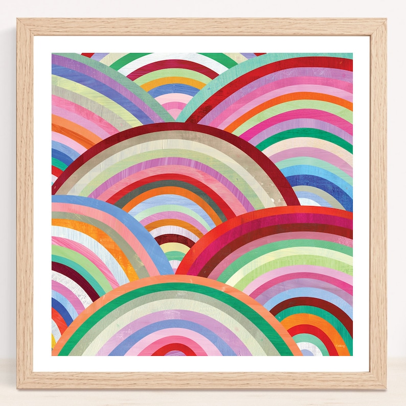 Concentric Circles Modern Art Print. Geometric Illustration and Pattern. image 3