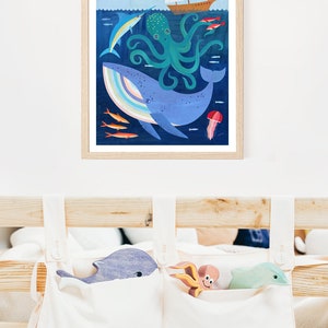 Deep Sea Adventure Giclee Art Print for Nautical Themed Kid's Room, Nursery, or Beach House image 4