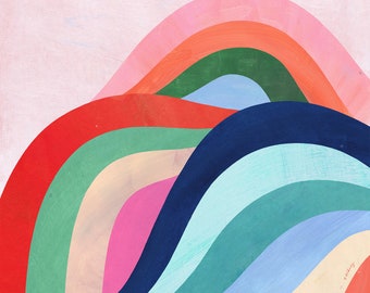 Abstract Waves Art Print: Modern Giclee Home Decor
