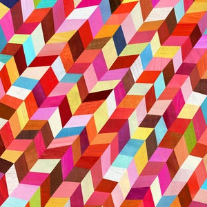 Red, Red Rhombus | Abstract Art Print, Geometric Pattern, Modern Home, Red and Pink Decor