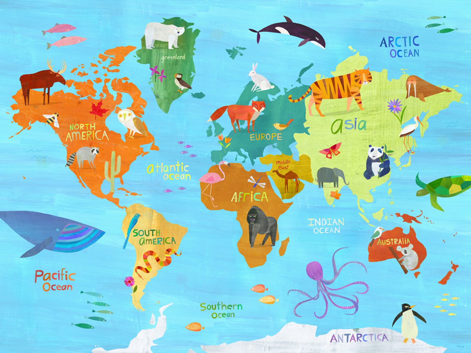 Animals Around The World Map Images and Photos finder