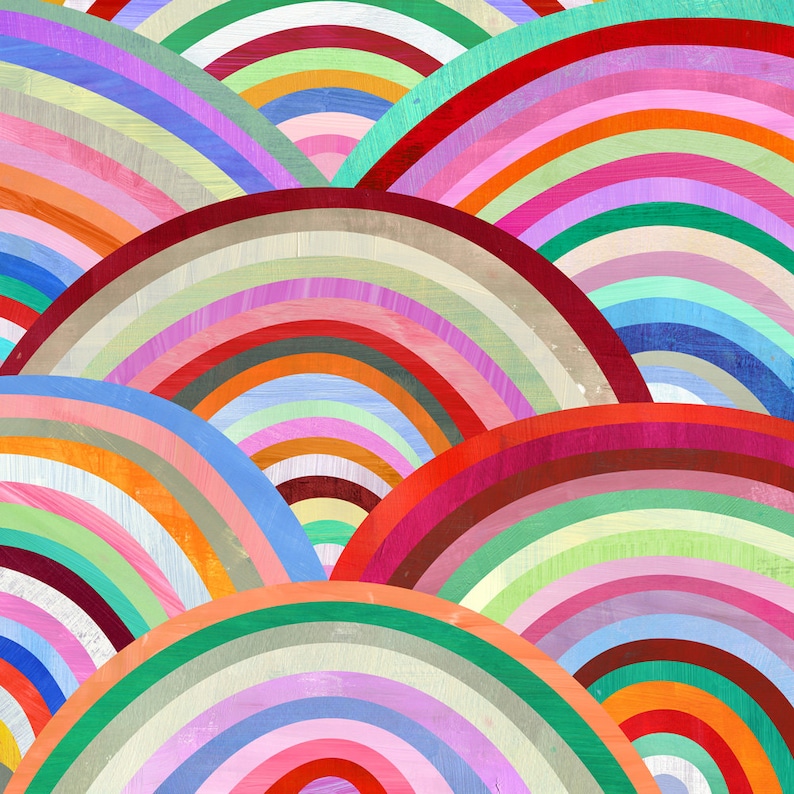Concentric Circles Modern Art Print. Geometric Illustration and Pattern. image 1