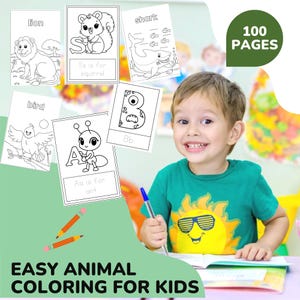Easy Animal Coloring Pages for Kids , Fun & Educational Printable PDF