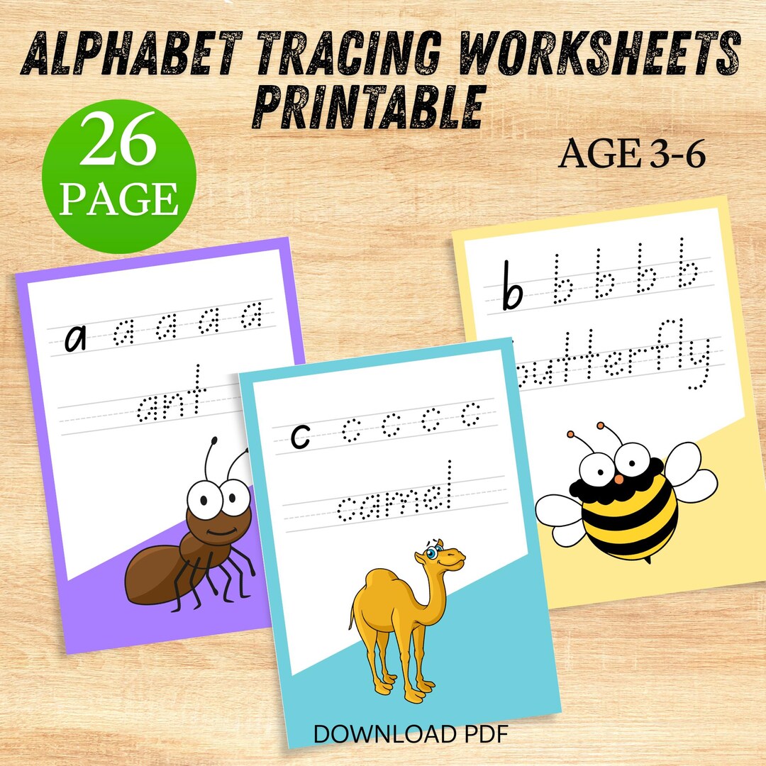 Alphabet Tracing Worksheets Printable – Learn to Write Letters A–Z ...