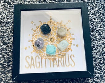 Sagittarius zodiac crystal picture frame