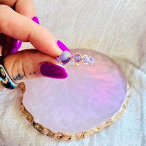 Amethyst silver/gold resizeable ring