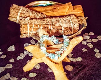 Larimar chip bracelet
