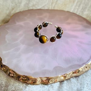 Tigers eye silver/gold resizeable ring