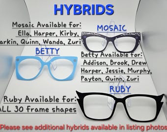 Magnetic Glasses Toppers with Holographic Design or Optional Resin- HYBRIDS and THICK - Pair Eyewear Compatible