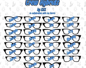 Crew Hybrid - Magnetic Glasses Toppers with Holographic Design (please read item description)