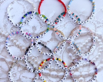 Personalized Taylor Swift Bachelorette Bracelets | Eras Tour Friendship Bracelets | Customized Party Favor Swiftie Gifts  | Bride Bridesmaid