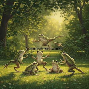 frogs playing leap frog!
