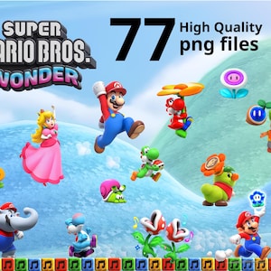 77 Super Mario Bros Wonder PNG - lot de cliparts de haute qualité, fond Transparent, téléchargement numérique, sublimation, graphiques imprimables