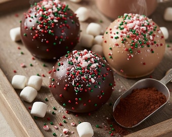 Festliche Heiße Schokoladenbomben Rezept PDF | Feinschmecker Weihnachtsgeschenk