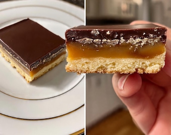 Classic Millionaire's Shortbread Printable Recipe PDF | Decadent Caramel Chocolate Shortbread Digital Download