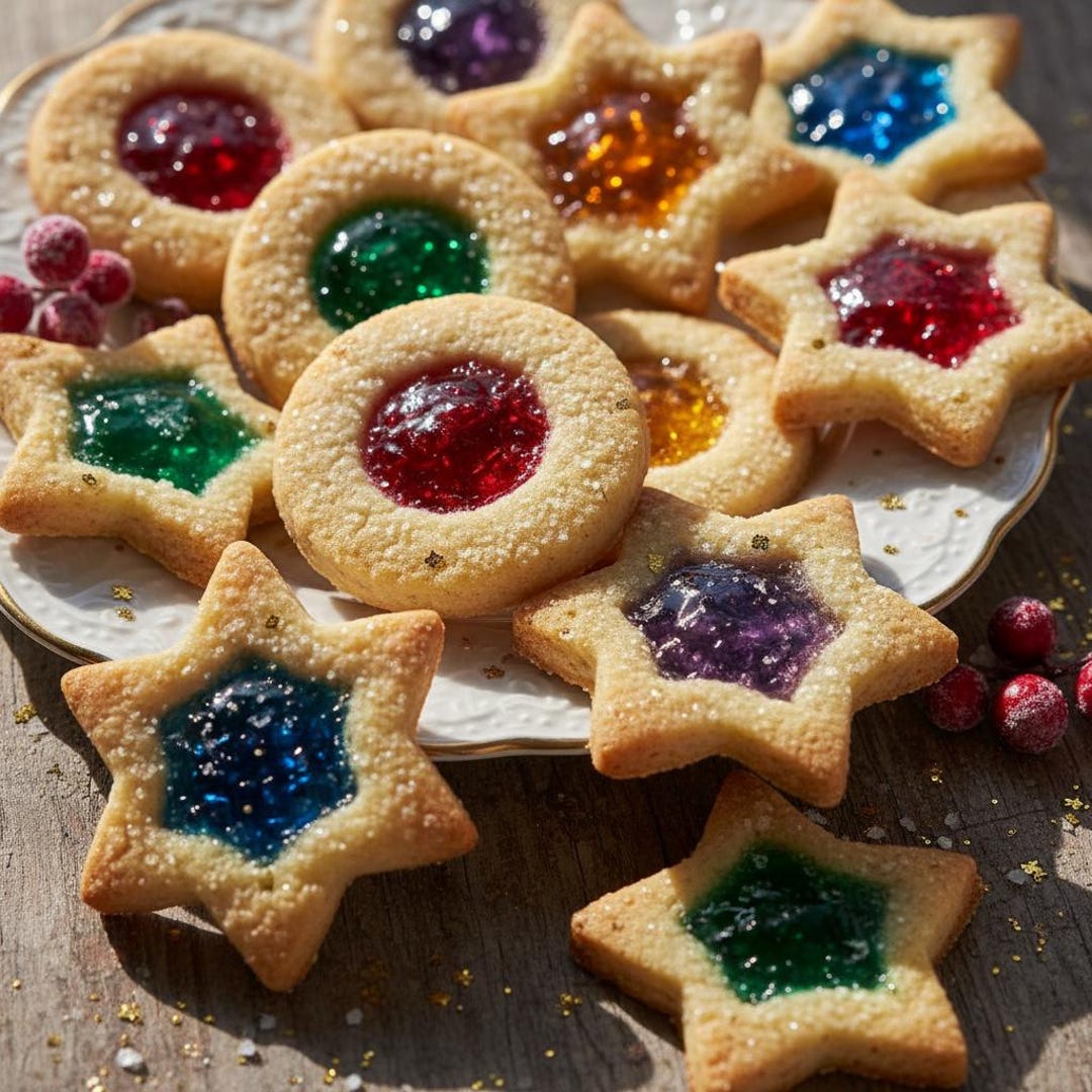Easy Stained Glass Shortbread Cookies Recipe PDF Christmas Holiday ...