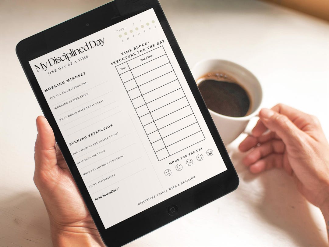Discipline Planner Discipline Digital Planner Daily Routine Organizer Habit Tracker PDF ...