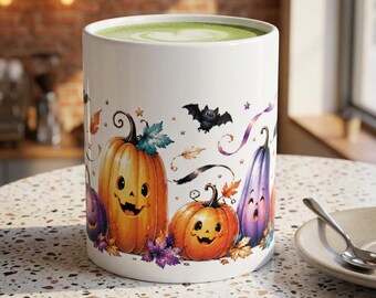 Whimsical Halloween Pumpkins Parade Mug | Ceramic 11oz 15oz