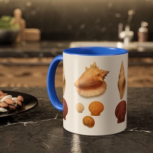 Coastal Shells Coffee Mug - Beach Vibes, Nautical Gift, Sea Lover's Mug, Ocean Decor, Marine Life Coffee Cup