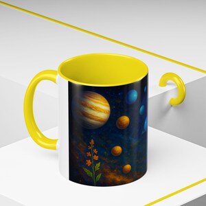 Kubek, Kubek do kawy z motywem kosmicznej planety, Kubek do herbaty z motywem kosmicznym, Prezent dla miłośnika astronomii, Unikalny niebiański wzór, Kubek do kawy z motywem galaktyki, Kubek ze sztuką kosmiczną