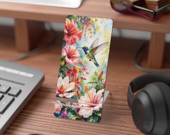 Hummingbird Floral Mobile Display Stand for Smartphones | Tropical Phone Stand