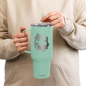 Fish Engraved Insulated Tumbler: Ocean Lover Gift, 40oz Travel Cup