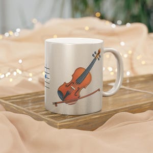 Musical Note Mug | Metallic Silver or Gold Coffee Cup, Perfect for Musicians, Gifts for Music Lovers, Unique Decor, Birthday